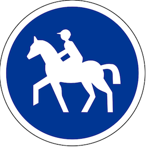 Code de la route du cheval panneau bleu