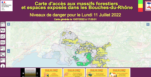exemple de carte accès massifs forestiers des bouches du rhone