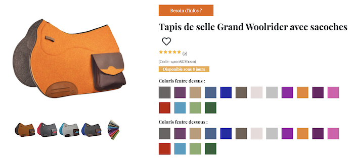tapis de selle ronzon orange