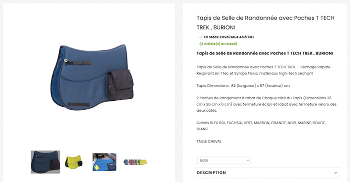 tapis de selle bleu balade burioni