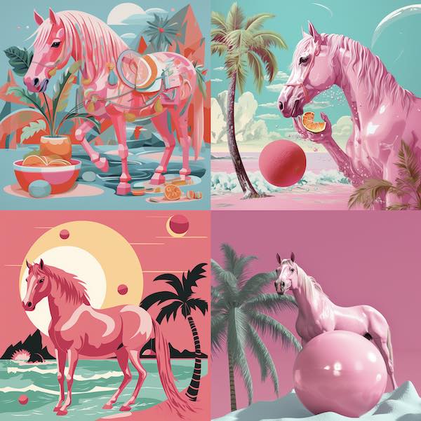 midjourney cheval rose