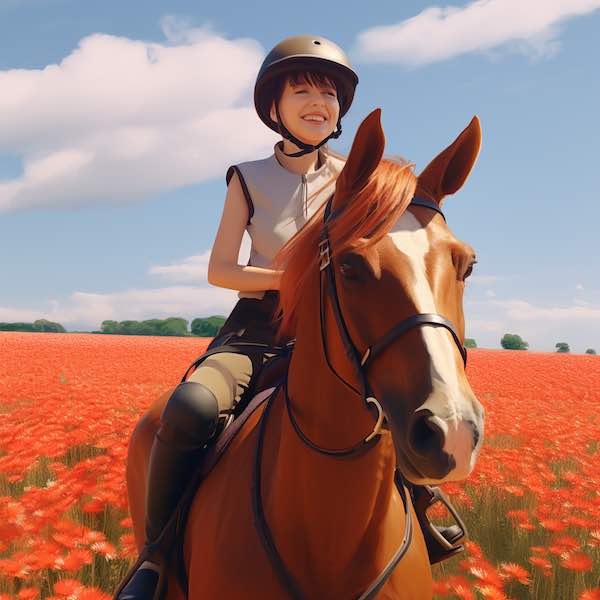 cheval en version film d'animation japonais