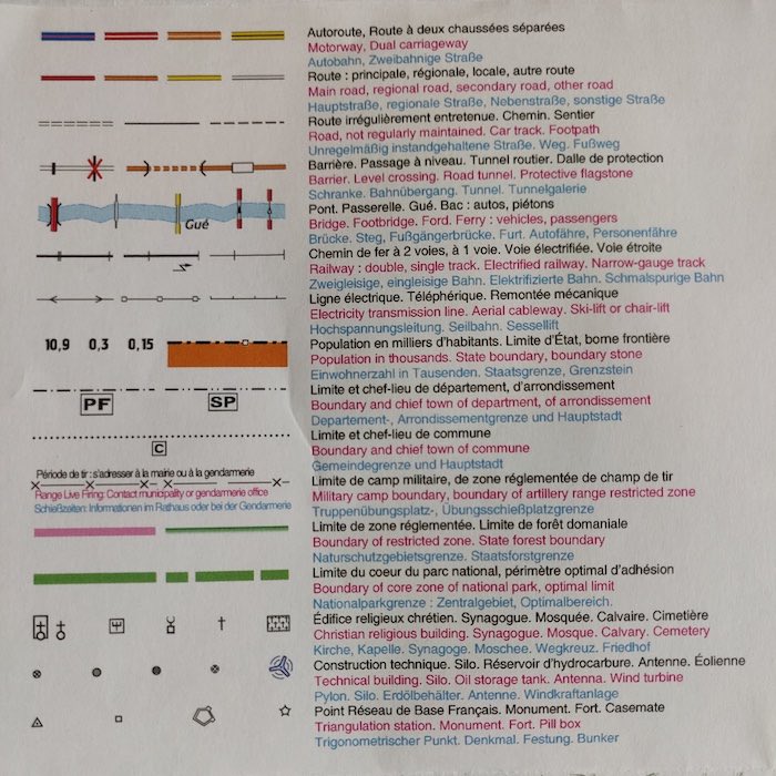 legende d'une carte ign