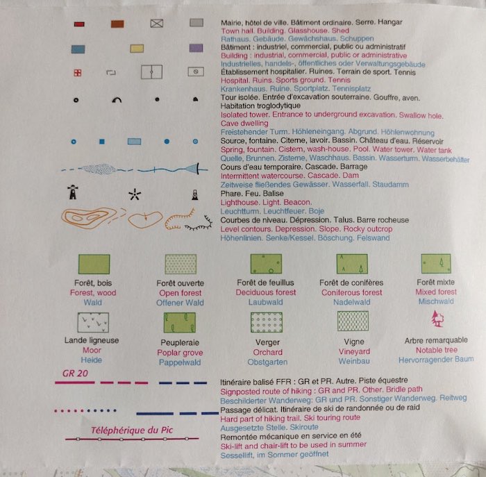 legende carte ign foret