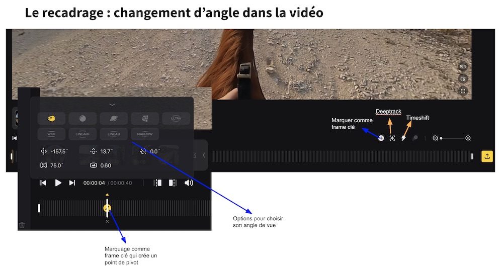 Insta 360 studio recadrage