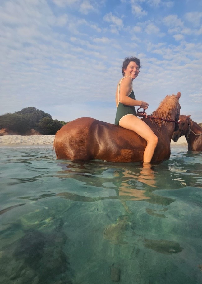 baignade à cheval